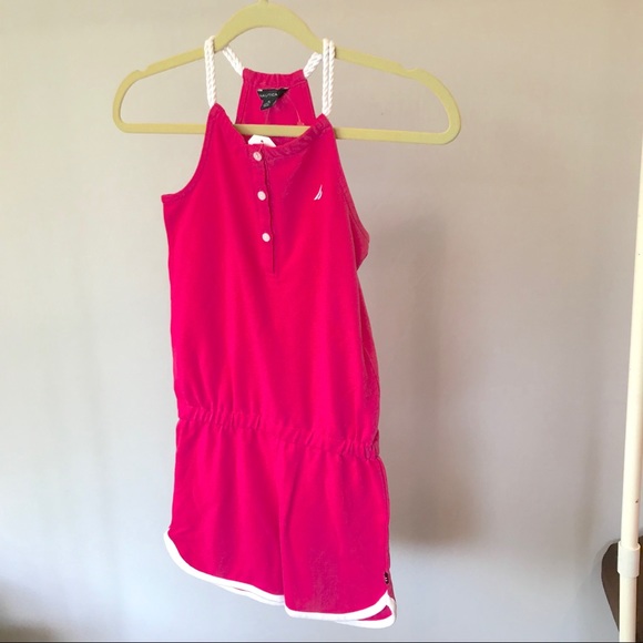Nautica romper Style NDF0104X color is pink - Picture 1 of 6
